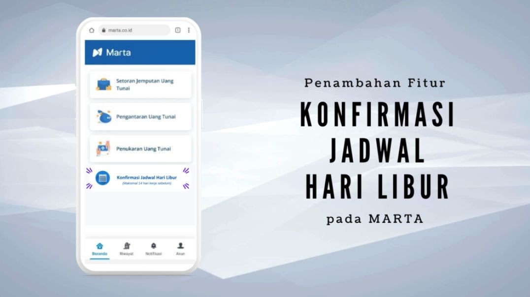 鈦IC 2024 - OPTIMALISASI LAYANAN CPU, CDS DAN C2C BCA MELALUI PENAMBAHAN FITUR KONFIRMASI JADWAL HARI LIBUR PADA MOBILE CASH SERVICES TRANSACTION APPLICATION (MARTA)