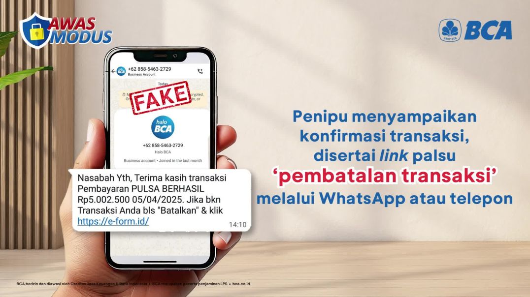 Awas Modus Penipuan Berkedok Halo BCA  via WA